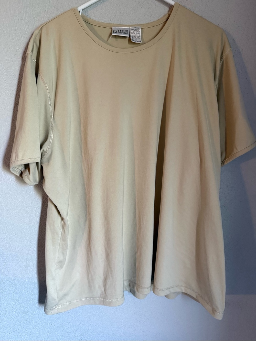 villager Short Sleeve Blouse in Light Beige